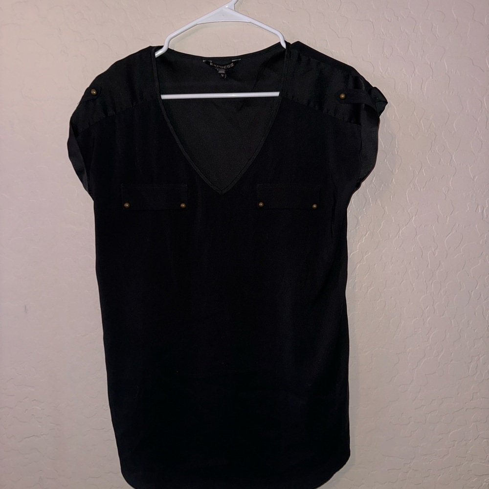 Express Black V-Neck Blouse